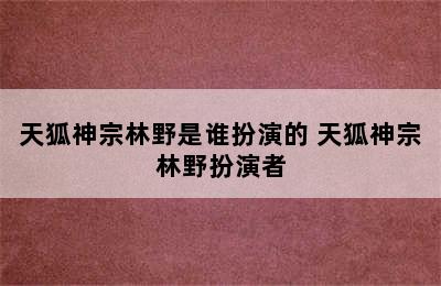 天狐神宗林野是谁扮演的 天狐神宗林野扮演者